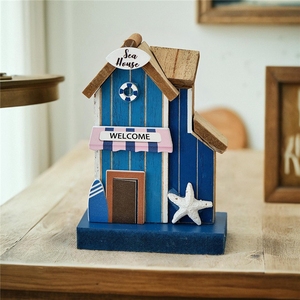 Mini Casa <span class=keywords><strong>de</strong></span> Madera 3D Estilo Náutico <span class=keywords><strong>Vintage</strong></span> - Adorno para el Hogar, <span class=keywords><strong>Decoración</strong></span> <span class=keywords><strong>de</strong></span> Pared, <span class=keywords><strong>Decoración</strong></span> Navideña y <span class=keywords><strong>Decoración</strong></span> para Cafetería - Product Image 4