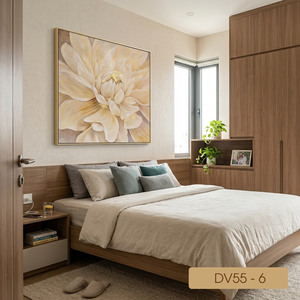 Arte Decorativo de Pared con Hojas de Oro de Lujo, Hecho a Mano en Vietnam, OEM ODM, Pintura en Lámina Metálica para Hotel, Resort, Villa, Tamaño 80x80 cm - Product Image 2