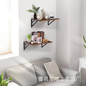 <b>Wall</b> <b>Mounted</b> Wooden Storage Rack Brown Rectangle Durable Multipurpose For Bedroom <b>Wall</b> <b>Shelves</b> - Product Image 2