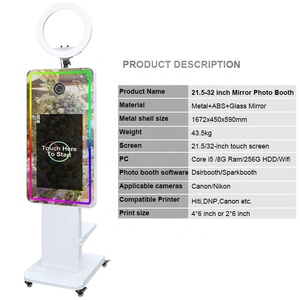 21.5/32 inch tương tác LCD màn hình cảm ứng Photo Booth kiosk Wedding party DSLR Selfie gương Photo Booth máy - Product Image 3