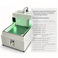 Machine de séchage UV à convoyeur rotatif 380V 6.5kW, sécheuse industrielle continue pour bouteilles plates et cylindriques, emballages cosmétiques