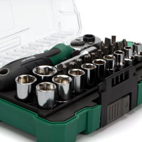 Vente chaude usine : Kit de tournevis à cliquet 26 pièces avec poignées rotatives, idéal pour la réparation de vélos, kit d'outils complet pour la maison
