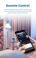 Ampoule LED intelligente 8W WiFi Mesh, ampoule à intensité variable et à changement de couleur, E27 E26, commande vocale, télécommande pour l'éclairage domestique