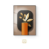 Art Mural Abstrait Moderne Décor Bronze Doré Botanique Fine Art Impressions Sur Toile Visualisations 3d Photos pour Salon de Luxe