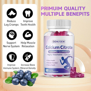 Venta caliente 1000mg Citrato de calcio Gummies Suplementos DE SALUD masticables Suplementos inmunológicos Suplementos de hierbas dietéticas - Product Image 2