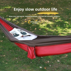 Hamac de camping portable léger en tissu polyester large pour l'extérieur, balançoire de plage durable, <span class=keywords><strong>lit</strong></span> de tente parachute - Product Image 2