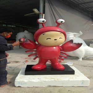 <span class=keywords><strong>Sculpture</strong></span> de personnage de dessin animé en fibre de verre, grande figurine de poupée tendance pour la décoration de salon, style célébrité d'Internet - Product Image 4