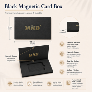 Scatola di Carta Magnetica di Lusso Personalizzata con Logo in Lamina d'Oro, Finitura Opaca per Carte RFID NFC, Carte Chiave Hotel, Carte Regalo VIP - Product Image 4