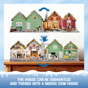 Lumibricks Spa cabina per montaggio da costruzione mattoni 2235 pz nordico casa a schiera stile architettonico Brocks con luce a LED - Product Image 5