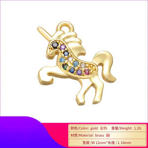 A544 <span class=keywords><strong>pendentif</strong></span> ironique à la mode, breloques <span class=keywords><strong>cheval</strong></span> colorées en strass pour boucles d'oreilles - Product Image 2