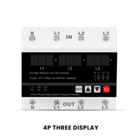 Protecteur de tension triphasé CA sur rail DIN 1P+N 2P 4P avec affichage LED, relais de protection contre les sous-tensions réglable 1-63A 230V Chayo