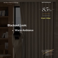 Rideau occultant intégral en polyester imprimé de qualité supérieure, style jacquard, bloquant 90-100 % de la lumière, pour salon et appartement