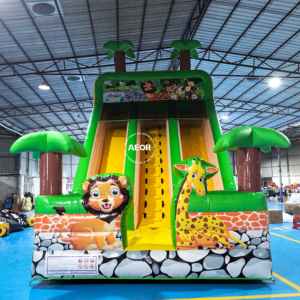 Tobogán Inflable con Diseño de <span class=keywords><strong>León</strong></span> y Tigre, Castillo Hinchable para Parque de Diversiones, Tobogán Inflable para Patio de Juegos con Temática de Safari - Product Image 4