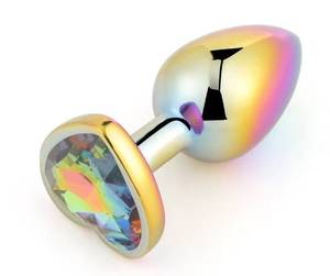 Hotselling Anus Sex Toy <strong>Heart</strong> <strong>Shape</strong> rainbow Color Metal Anal <strong>Stainless</strong> <strong>Butt</strong> <strong>Plug</strong> with <strong>Jewel</strong> - Product Image 5