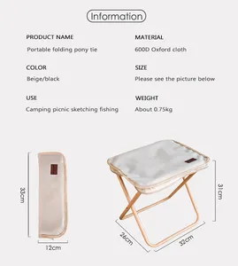 Portable Retractable Folding Chair Adults Compact Lightweight Metal Seat Modern Leisure Fishing Stool Carry Bag Outdoor Use