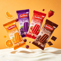 Sachet d'emballage personnalisable pour crème glacée et bâtonnets glacés de qualité alimentaire avec scellages central et arrière, en aluminium perlé anti-gel à motif dentelé