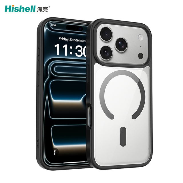 TPU+PC 2-in-1 Phone Case Transparent Soft-Touch Shockproof Protective Cover with Magnetic for iPhone 17 Pro