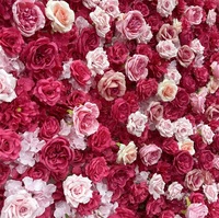 Mur floral artificiel en soie 8x8 pieds, roses artificielles, toile de fond de mariage, mur photo Instagram-worthy, mur de fleurs artificielles d'extérieur