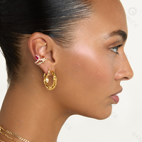 Boucle d'oreille Gemnel en argent 925, style bohème, avec diamants CZ, pierre naturelle marquise, bijoux