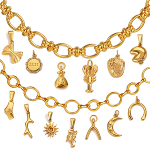 Không thấm nước 18K mạ vàng thép không gỉ đĩa mặt dây chuyền tự làm không phai bikini quyến rũ phụ kiện thời trang đồ trang sức món quà giáng sinh - Product Image 6