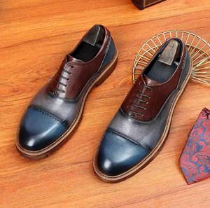 Chaussures Oxford en cuir pour homme, chaussures habillées en cuir pour homme, chaussures en cuir de crocodile marron pour homme, chaussures pas chères pour homme - Product Image 3