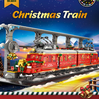 Reobrix Moc Bricks Modelo 66034, 2822 Piezas, Estación de Tren Navideña con Luz LED, Rompecabezas, Juguetes, Regalos para Niños y Niñas, Juegos de Bloques de Construcción