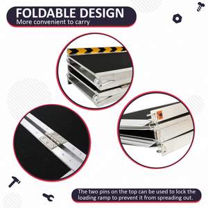 Rampes de seuil antidérapantes portables et pliables pour marches, légères avec poignée pour escaliers domestiques, portes et trottoirs, capacité 600 lbs - Product Image 2