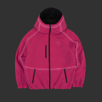 Ensemble de survêtement streetwear avec lignes réfléchissantes, coupe ample, en nylon ripstop, veste coupe-vent et pantalon de jogging