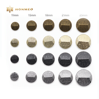 Boutons de chemise ronds en alliage de zinc HONMEO OEM 15 mm, bouton à tige métallique avec logo personnalisé