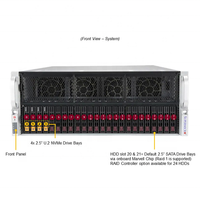 Server AI Supermicro AS-4124GS-TNR 4U Rackmount dengan AMD EPYC Seri 7003 Memori 64GB 24 SATA/SAS SSD Garansi 3 Tahun Tersedia di Gudang