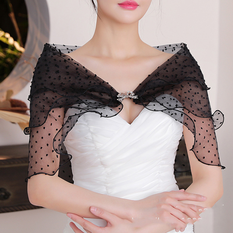 Bride's Wedding Dress Shawl Wedding Lace Dotted Bow Diamond Buckle Chiffon Bride's Cape| Alibaba.com Bride's Wedding Dress Shawl Wedding Lace Dotted Bow Diamond Buckle Chiffon Bride's Cape| Alibaba.com