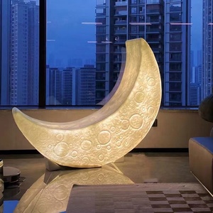 Modern IP65 Waterproof LED Crescent Moon Night Light Indoor Outdoor Contemporary Corner <strong>Floor</strong> <strong>Lamp</strong> Atmospheric Stand Home - Product Image 2