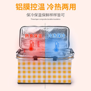 Sac isotherme pliable en film d'aluminium pour le dropshipping Shopify, sac de pique-nique portable pour l'extérieur, panier de courses à main - Product Image 4