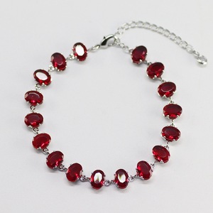 Binshuo Chất Lượng Cao Red Zirconia Bracelet18k Vàng-Plated Vòng Kim Cương-Studded Ladies 'Vòng Đeo Tay Sinh Nhật Món Quà Cưới - Product Image 2