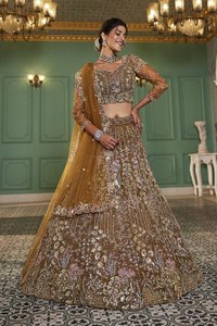 Làm bằng chất lượng cao mới colour vải lưới đầy đủ flaire bán khâu lehenga với sequins zarkan với mã hóa chủ đề - Product Image 2