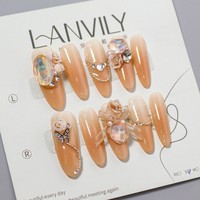 RONIKI Faux Ongles à Presser Prêts à l'Emploi, Installation Facile, Réutilisables, Ongles en Gel Adhésifs, Sans Lampe UV, Fournitures de Manucure DIY à Domicile