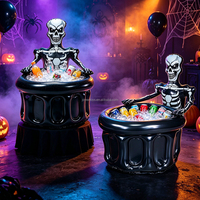 Glacière gonflable JOYEE en forme de squelette pour Halloween, seau à glace gonflable, refroidisseur de boissons gonflable pour la décoration de fête d'Halloween