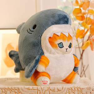 핫 세일 귀여운 부드러운 상어 고양이 카와이 고양이 봉제 완구 다채로운 상어 박제 동물 장난감 어린이 선물 - Product Image 6