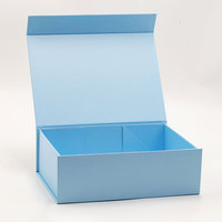 Boîte cadeau portable en carton, boîte pour bébé, couleur bleu, 80 x A4, avec couvercle magnétique