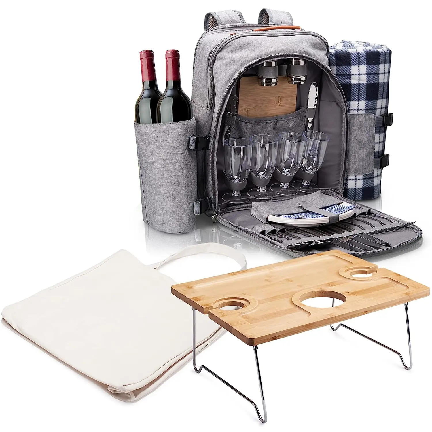 Bag Food Delivery Thermal Insulated Picnic Camping Lunch Cooler Bag Backpack Blanket Sand Proof Beach Mat Low Picnic Table