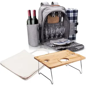 Bag Food Delivery Thermal Insulated Picnic Camping Lunch Cooler Bag Backpack Blanket Sand Proof Beach Mat Low Picnic Table