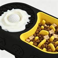 Bol à friandises pour chien 3 en 1, distributeur lent, tapis à lécher en silicone pour chat avec balle roulante