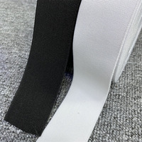 Bande élastique de taille haute densité de qualité supérieure, largeur 4 cm, ruban élastique uni blanc et noir pour ceinture de vêtement
