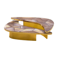 Table basse de luxe artistique en métal et acier inoxydable pour salon, usage domestique, combinaison haute et basse, personnalisation