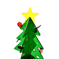 Support de présentation d'arbre de Noël miniature en acrylique 3D personnalisé, écologique, décoration de bureau pour la maison, cadeau festif