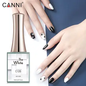 CANNI 16毫升批发浸泡UV/LED白色系列搪瓷指甲油OEM自有品牌指甲油凝胶清漆