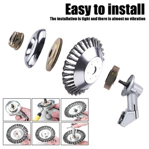 150mm/200mm <span class=keywords><strong>fil</strong></span> d'acier essence hydraulique <span class=keywords><strong>coupe</strong></span>-herbe tête rotative mauvaises herbes débroussailleuse lames pièces universelles tondeuse à gazon jardin - Product Image 6