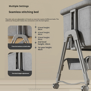 <span class=keywords><strong>Cuna</strong></span> moderna portátil <span class=keywords><strong>de</strong></span> metal para bebé con mosquitera extraíble plegable para dormir recién nacido en el dormitorio del hotel o del <span class=keywords><strong>hospital</strong></span> - Product Image 2