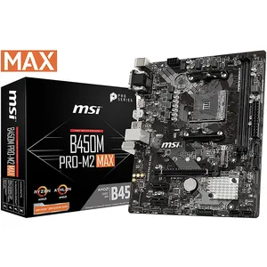 MSI ProSeries B450M PRO-M2 MAX Suporte AMD Motherboard Gaming Ryzen Gen 1st e 2ND AM4 M.2 3 DDR4 D-Sub DVI USB-Micro ATX