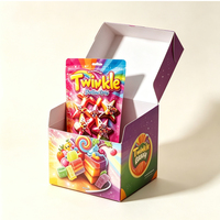 Sachet d'emballage imprimé sur mesure avec boîte de présentation pour emballage alimentaire, sachet thermoscellable pour chips, biscuits, bonbons, snacks, gommes, friandises